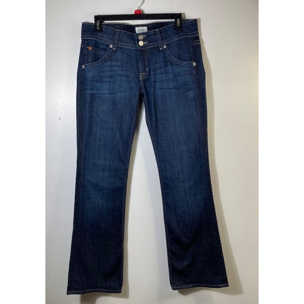 Womens Hudson Signature Petite‎ Boot Cut Jeans Blue 28 Cotton Elastane
